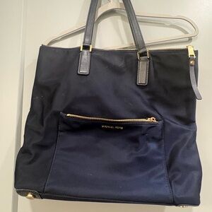 Michael Kors Dark Blue Tote with Gold Accents